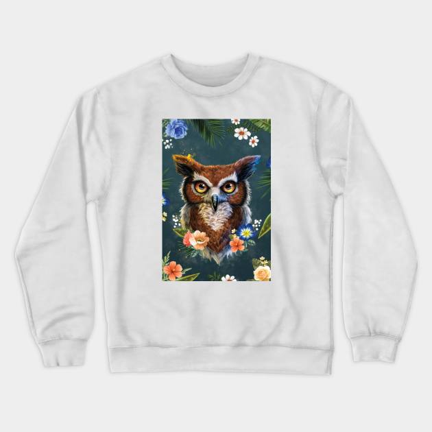 Owl Crewneck Sweatshirt by RubyArt